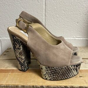 Diane von Furstenberg platform heels snake size 5.5